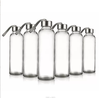 Verrerie d'extérieur Bouteille d'eau en verre borosilicaté transparent portable avec manchon en silicone