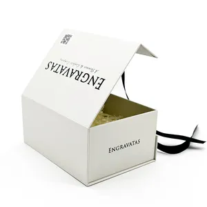 Pacchetti di capelli riciclati personalizzati scatola di carta magnetica scatola piatta scatola regalo di cartone di lusso con nastro