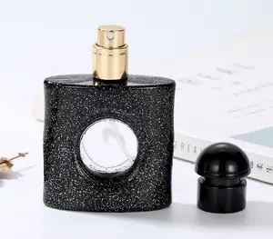 High Quality Luxury Design Parfum Botol Manufacturer 20ml 80ml Black Glass Empty Refillable Spray Beautiful Perfume Bottle