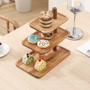 Cross-border wooden <b>spice</b> <b>rack</b>, household kitchenware storage <b>rack</b>, condiment <b>jar</b> countertop <b>spice</b> and cake multi-layer storage - Product Image 2