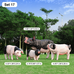 Statue de cochon en résine et fibre de verre prête à être expédiée, peinte à la main, mignonne, pour la décoration extérieure de la ferme, du jardin, de la terrasse et de la cour. - Product Image 6