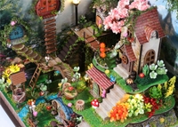 Jouet créatif DIY pour filles, maison de fleurs, modèle d'assemblage 3D fait main (Forest Whisper - avec boîte à musique)