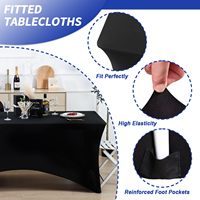 Nappes Rectangulaires en Polyester Extensible de 6 Pi² pour Fêtes, Salons Professionnels, Banquets et Mariages