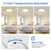 Panel de Luz LED ETL, Regulable, con Cambio de Color, para Techo, 7, 9, 12, 16 Pulgadas, 3CCT, Ultrafino, Sin Parpadeo, Antideslumbrante