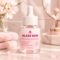 Sérum Vitamine C Acide Hyaluronique Pêche Éclaircissant Hydratant Soin Visage Effet Peau de Verre Marque Blanche Flacon Compte-gouttes 30ml