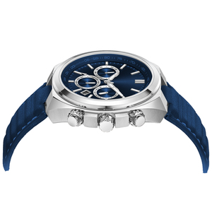 Montre de luxe pour homme en acier inoxydable 44 mm avec grand cadran <span class=keywords><strong>bleu</strong></span>, montre-bracelet décontractée pour homme, chronographe, montre cadeau - Product Image 3