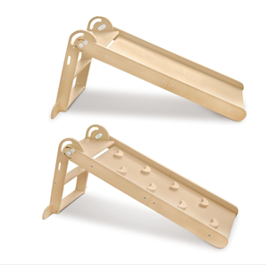 Tobogán y Escalera de Madera Plegable 2 en 1 para Niños, Rampa de Escalada de Madera de Doble Cara para Actividades en Interiores - Product Image 1