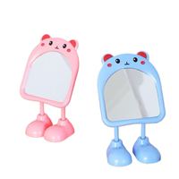 Miroir de maquillage portable en plastique durable et écologique en forme de petit ours avec grossissement 1x, cadeau promotionnel de bureau