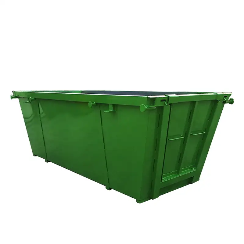 4cbm gestão de resíduos reciclagem de lixo lixeira bin grande de metal de aço pular caixas para passar trailer