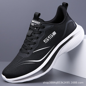 Chaussures de course légères à lacets, bout rond, doublure en maille, semelle extérieure en caoutchouc, vêtements de sport d'automne - Product Image 2