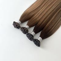 Extensions de cheveux 100% humains européens Remy lisses à pointe plate, double trame, tissages super double drawn