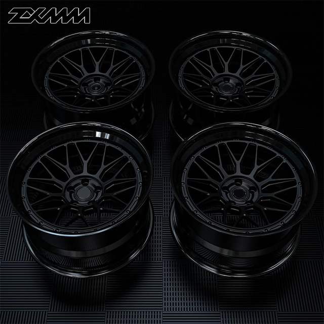 ZXMM Two Piece Wheels for Pcd 5x114.3 5x127 5x120.65 6x139.7 for Size 18 19 22 24 26 Inch Forged Wheels Glossy Black Matte Black