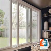 Ventana Corredera de PVC de Diseño Europeo 37x38 con Marco de Plástico, Certificada en EE. UU., para Sótano