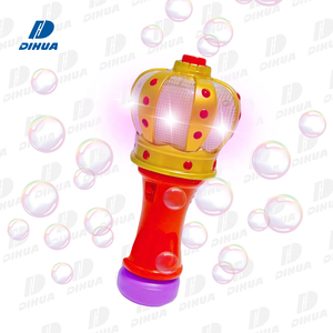 क्राउन कार्टून मिनी बुलबुला wand लाइट अप खिलौना w/95 मिलीलीटर बुलबुले समाधान बच्चों पार्टी लड़कों और लड़कियों के लिए आउटडोर मज़ा - Product Image 1