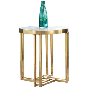 Wholesales Marble Top <b>Round</b> Corner <b>Tables</b> Luxury <b>Gold</b> Stainless Steel Frame <b>Side</b> <b>Table</b> Living Room Beside Sofa End <b>Table</b> - Product Image 1