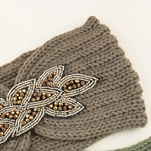 1PCS Winter Thicken Warm Wool Knitted <b>Headband</b> for <b>Women</b> Rhinestone Decoration Wide Hairband Solid Elastic Turban Ear Warmer NEW - Product Image 5