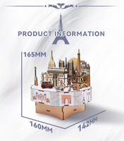 Boîte à musique en bois personnalisée et puzzle en bois 3D Mini maison - Kit de maison miniature à faire soi-même avec un design de puzzle 3D complexe