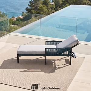 Chaise longue d'extérieur moderne de luxe en corde tressée, avec structure en aluminium robuste, pour plage, <span class=keywords><strong>h</strong></span>ôtel, complexe <span class=keywords><strong>h</strong></span>ôtelier, cour, salon <span class=keywords><strong>et</strong></span> chambre - Product Image 3