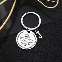 2022 à mon fils filles métal alphabet porte-clés cadeau anniversaire Graduation Valentine à mon fils métal avec 26 lettres porte-clés