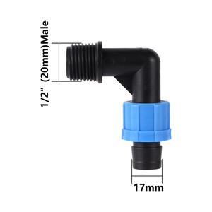 ข้อต่อท่อหยดน้ำแบบเกลียวล็อค ขนาด 1/2 3/4 นิ้ว 16 มม. 17 มม. อุปกรณ์ต่อท่อระบบน้ำหยด - Product Image 2