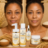 Kit Facial Complet Anti-Âge au Collagène de Riz et Vitamine C : Nettoyant, Tonique, Sérum, Crème, Affinant les Pores – Vente en Gros, Marque Privée