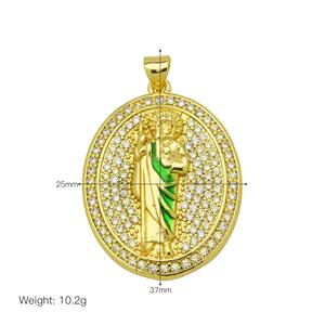 HD0353 Pulsera de Joyería con Colgante de Zirconia de la Virgen María y San Judas, Laminada, de Gran Venta, para Mujer - Product Image 5