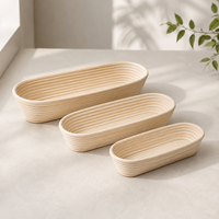 Banneton ovale pour levain, conception OEM avec logo personnalisé pour les marques de boulangerie en gros et l'emballage sous marque privée