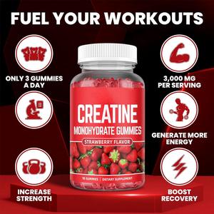 Caramelle gommose alla creatina monoidrato 3000mg di aumento di peso e caramelle alla creatina Pre allenamento - Product Image 4
