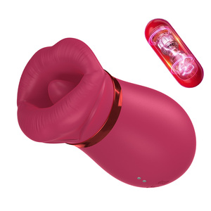 Kırmızı dudaklar vibratör USB Mag şarj 3-Speed emme dil yalama titreşimli Vibrating tor yetişkin seks oyuncakları toptan - Product Image 3