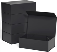 Sacs en papier noir personnalisés pour petites entreprises, sacs cadeaux artisanaux, sacs de livraison, sacs en papier pliables avec fermeture magnétique