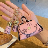 Mini porte-monnaie porte-clés - Petite pochette zippée en cuir PU pour clés, pièces de monnaie, écouteurs et bijoux - Charme de sac mignon, cadeau