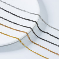 Chaîne personnalisée, mini chaîne cubaine, plaquée or 18 carats PVD, collier étanche, petite série OEM, bijoux en acier inoxydable