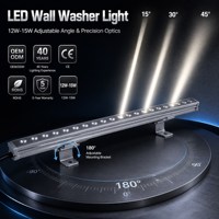 Lampu Wall Washer LED DMX Dimmable DC24V Tegangan Rendah Outdoor Linear Bar Tahan Air IP66 Perlengkapan Penerangan Dinding Arsitektural 15W