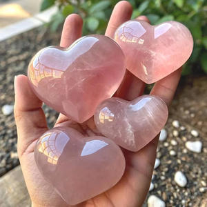 Piedra de Cuarzo Rosa en Forma de Corazón de Alta Calidad para Decoración y Sanación, en Oferta - Product Image 4