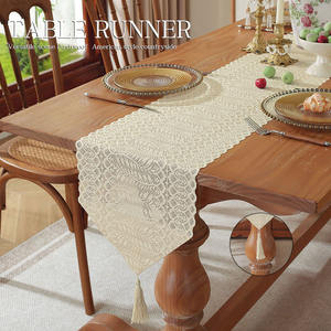 <span class=keywords><strong>Chemin</strong></span> <span class=keywords><strong>de</strong></span> <span class=keywords><strong>table</strong></span> en dentelle <span class=keywords><strong>de</strong></span> coton blanc rural américain Nappe creuse brodée pour la maison ou l'hôtel Techniques tissées - Product Image 2