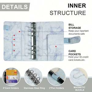 Wholesale Pu Leather <b>Notebook</b> A4 Budget Binder Planner With Cash Envelopes Budget Sheet <b>Set</b> - Product Image 2