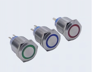 12MM Flat Head <strong>Push</strong> <strong>Button</strong> <strong>Switch</strong> 110-220V Waterproof Momentary with Red LED Light Self-Reset Metal <strong>Design</strong> - Product Image 6