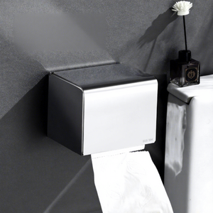 <span class=keywords><strong>Portarotolo</strong></span> da Parete in Acciaio Inossidabile con Coperchio, Design Compatto Salvaspazio, Dispenser Doppio per Carta Igienica - Product Image 2