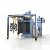 Machine de sablage automatique à double crochet Q376 à haute efficacité, contrôlée par PLC, pour le débavurage des ustensiles de cuisson en fonte (Nouveau)