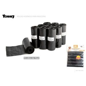 Sacs à déjections pour animaux Yommy, 10 rouleaux, 15 unités, sacs à crottes de chien hygiéniques colorés - Product Image 2