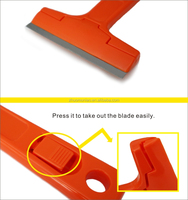 Grattoir de sol DIY en plastique, lame droite en acier SK5, rétractable et remplaçable, avec extrémité marteau, 10 pouces, pour le décapage de peinture