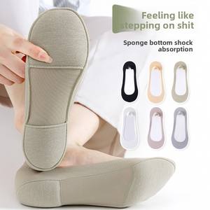 Wholesale Woman Socks New Summer Ultrathin Solid Color <b>No</b> <b>Show</b> Set Breathable Anti-slip Slippers Casual - Product Image 4