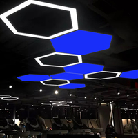Luminaires hexagonaux RVB avec contrôle DMX, lustres suspendus à LED pour le bureau, prix direct de l'usine
