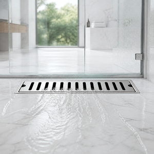 Desagüe de Piso Lineal de Gran Capacidad de Acero Inoxidable 304, con Inserto para Azulejos, Antiolor, Precio de Fábrica - Product Image 1