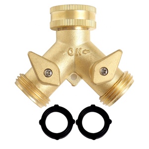 SUNSHINE 2 vías herramientas de jardín macetas planta puertas podadoras divisor agua acoplamiento manguera conectores latón conector rápido agua - Product Image 3