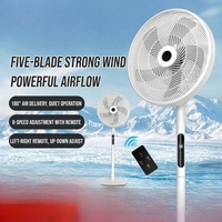 Ventilateur de sol électrique en plastique, silencieux, puissant, avec télécommande, oscillation, 8 vitesses, vent naturel, hauteur réglable