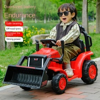 Bulldozer électrique pour enfants, excavatrice à 4 roues, chariot élévateur en plastique rechargeable, jouet de construction