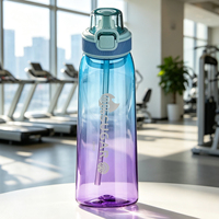 Bouteille d'eau anti-odeur sans BPA en Tritan+PP avec couvercle à ouverture rapide pour adultes, camping, activités sportives en plein air, isolation thermique