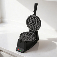Gaufrier rotatif à 180 degrés en acier inoxydable, 900W, chauffe rapide, plaques de cuisson antiadhésives, prise VDE, service OEM