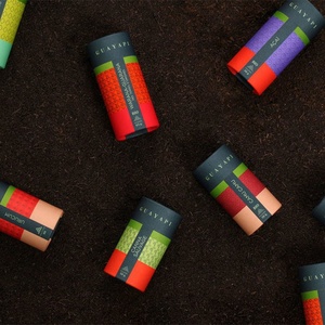 Boîte d'emballage cylindrique en carton kraft pour capsules de gel alimentaire à base de plantes, design personnalisé, recyclable, tube en papier pour poudre de protéines - Product Image 2